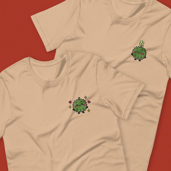 Durian Embroidered T-Shirt - Ni De Mama Chinese - Inspired Clothing | Durian Lover , Tan