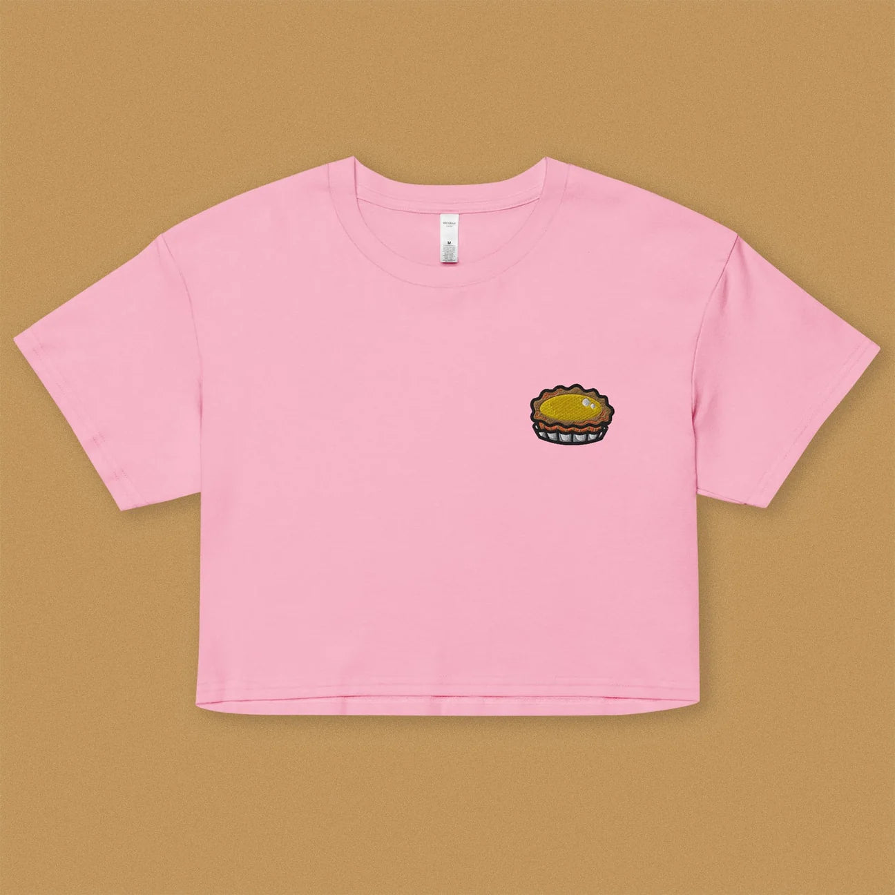 Egg Tart Embroidered Crop T-Shirt / Overstock (Final Sale) - Ni De Mama Chinese - Inspired Clothing | Bubblegum Pink , S