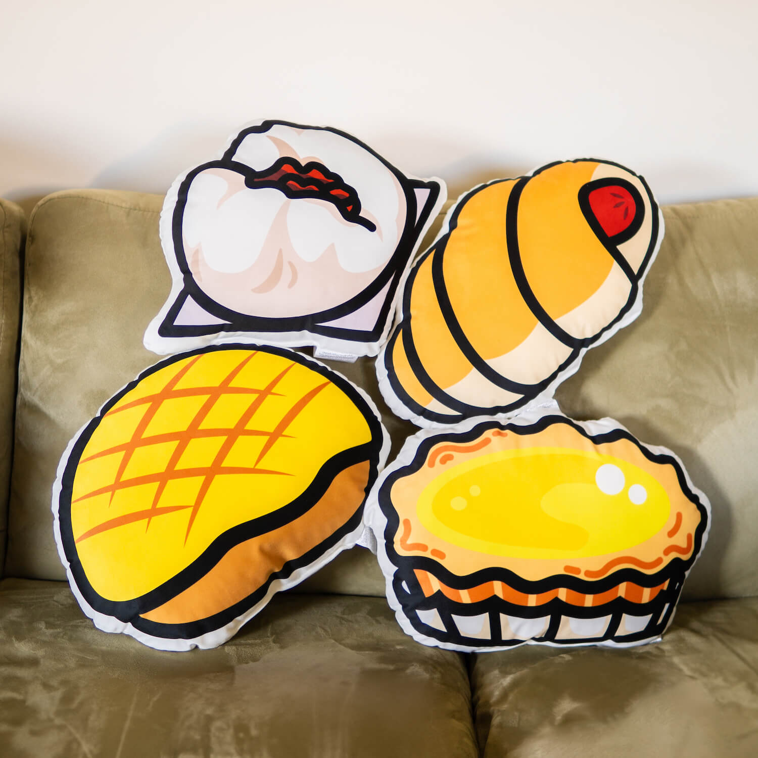 Egg Tart Plush Pillow - Ni De Mama Chinese - Inspired Clothing | ,