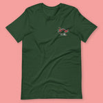 Load image into Gallery viewer, Flower Bridge Embroidered T-Shirt - Limited Valentine&#39;s Edition - Ni De Mama Chinese - Inspired Clothing | Forest Green , S
