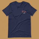 Load image into Gallery viewer, Flower Bridge Embroidered T-Shirt - Limited Valentine&#39;s Edition - Ni De Mama Chinese - Inspired Clothing | Navy Blue , XS
