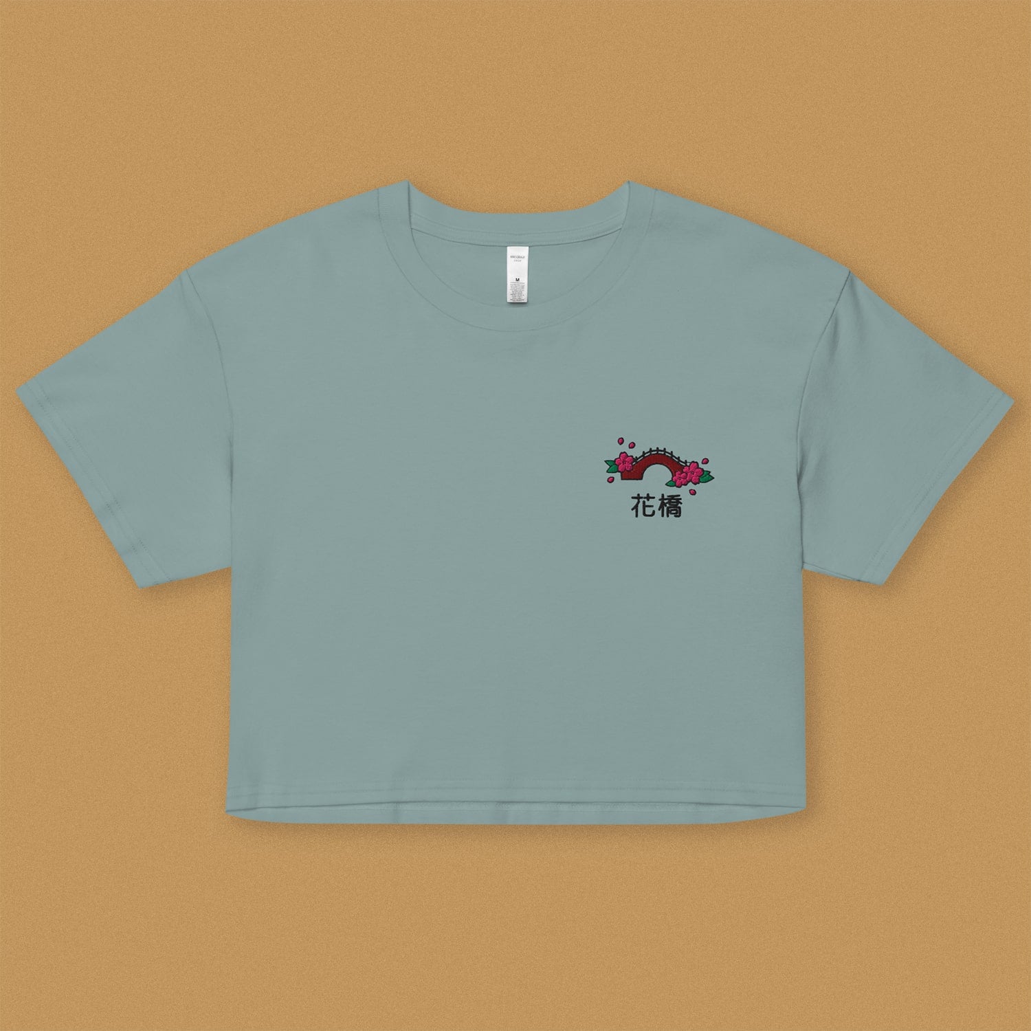 Flower Bridge Embroidered Crop T-Shirt