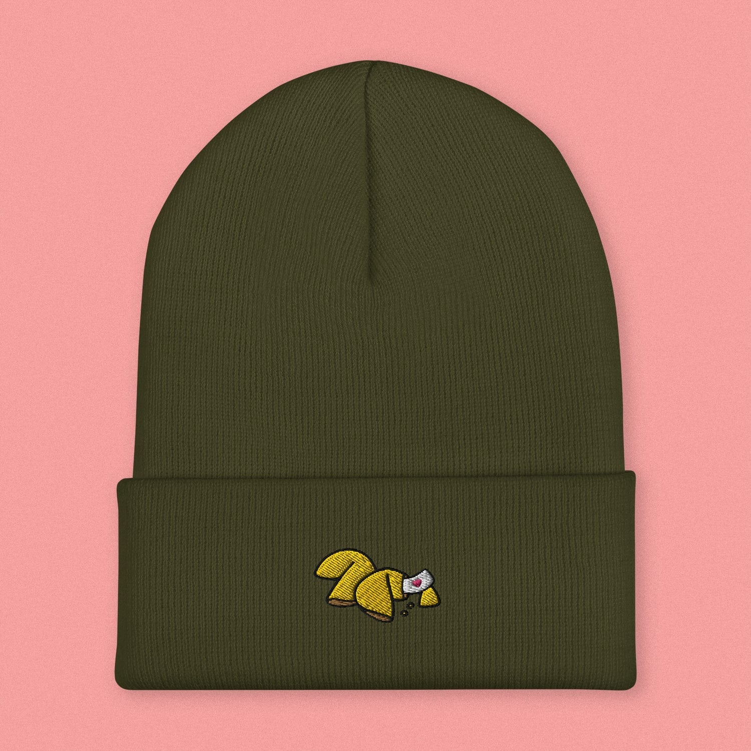 Fortune Cookie Embroidered Beanie - Ni De Mama Chinese - Inspired Clothing | Olive Green ,