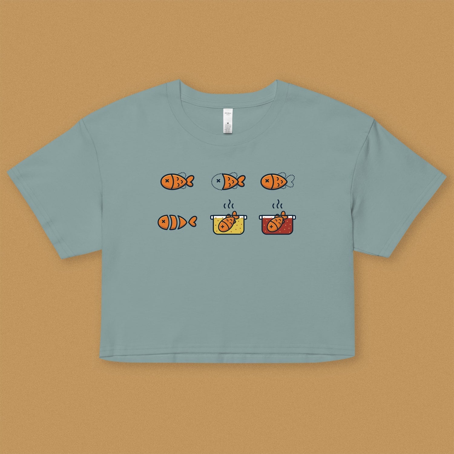 Fresh Fish Services Crop T-Shirt - Ni De Mama Chinese - Inspired Clothing | Teal , XS