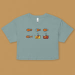 Load image into Gallery viewer, Fresh Fish Services Crop T-Shirt - Ni De Mama Chinese - Inspired Clothing | Teal , XS
