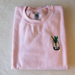 Load image into Gallery viewer, Green Onion Embroidered Sweatshirt / Imperfect (Final Sale) - Ni De Mama Chinese - Inspired Clothing | Soft Pink , S
