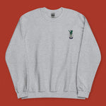 Load image into Gallery viewer, Green Onion Embroidered Sweatshirt / Overstock (Final Sale) - Ni De Mama Chinese - Inspired Clothing | Heather Grey , M
