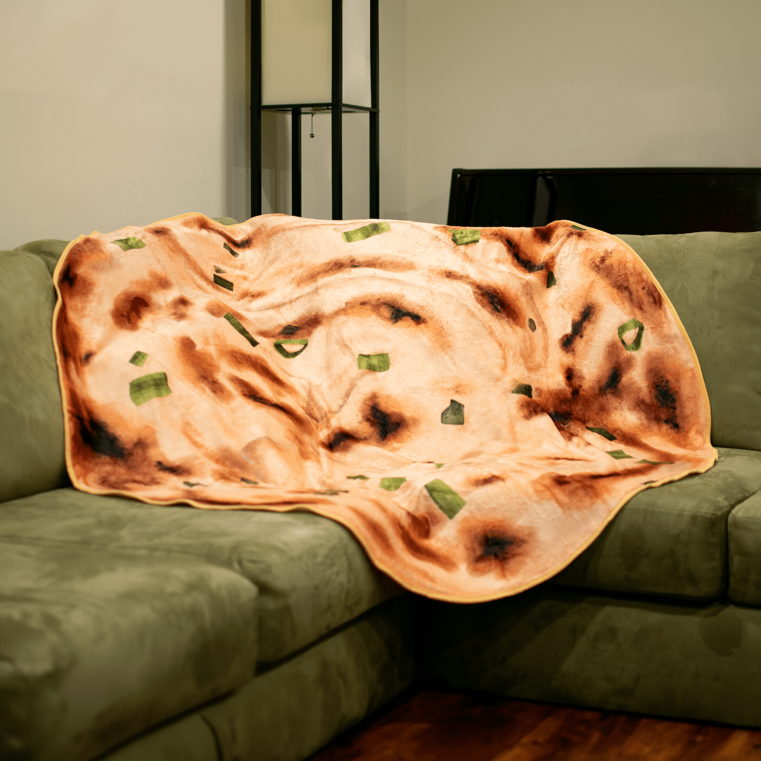 Green Onion Pancake Microfleece Circle Blanket - Ni De Mama Chinese Clothing