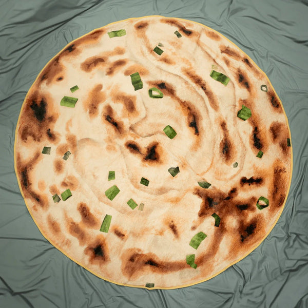 Green Onion Pancake Microfleece Circle Blanket / Imperfect (Final Sale) - Ni De Mama Chinese - Inspired Clothing | Blanket A ,