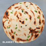 Load image into Gallery viewer, Green Onion Pancake Microfleece Circle Blanket / Imperfect + Sample (Final Sale) - Ni De Mama Chinese - Inspired Clothing | Blanket R2 ,
