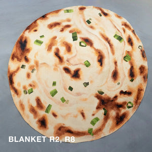 Green Onion Pancake Microfleece Circle Blanket / Imperfect + Sample (Final Sale) - Ni De Mama Chinese - Inspired Clothing | Blanket R2 ,