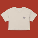 Load image into Gallery viewer, Har Gow Embroidered Crop T-Shirt - Ni De Mama Chinese - Inspired Clothing | Cream , XS
