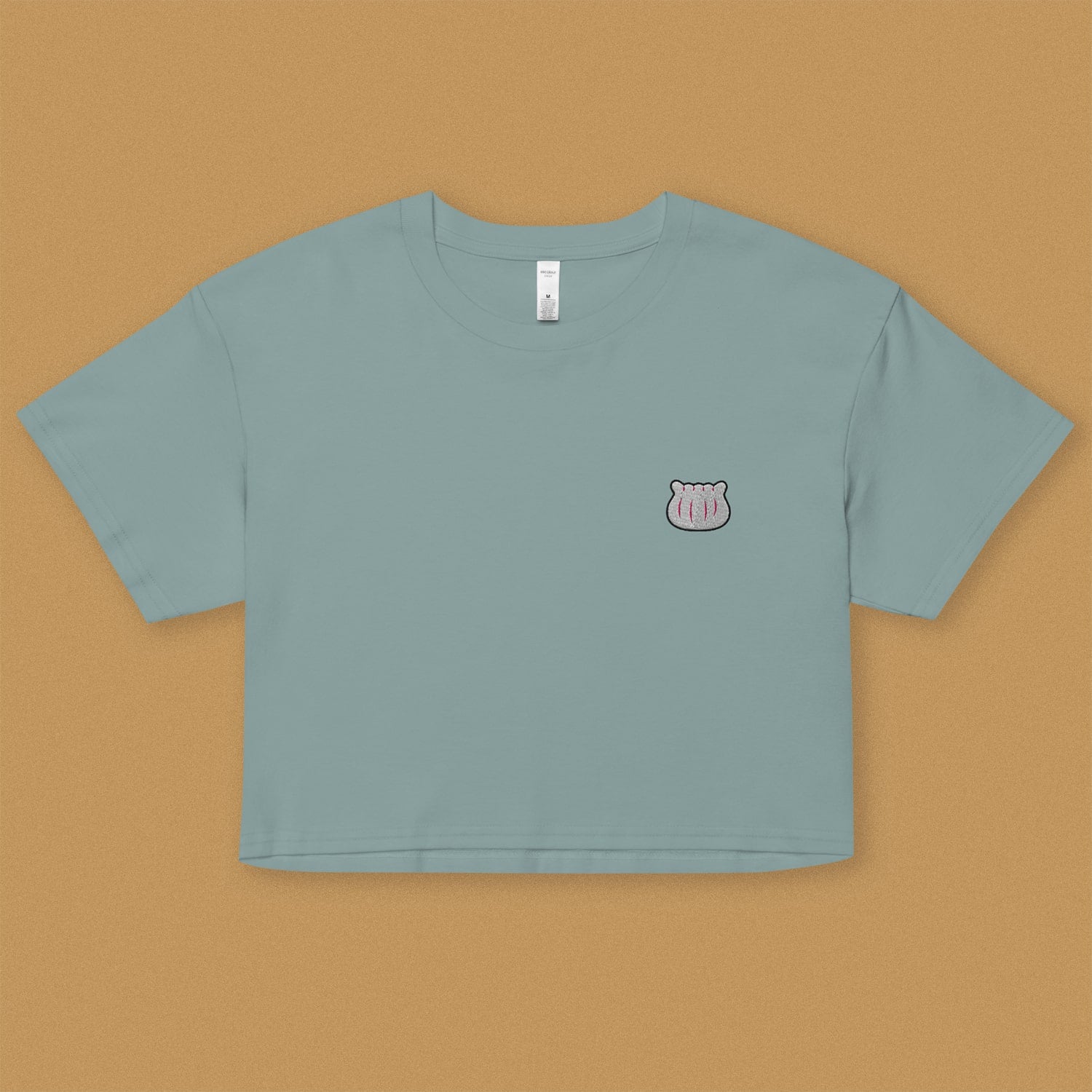 Har Gow Embroidered Crop T-Shirt - Ni De Mama Chinese - Inspired Clothing | Teal , XS