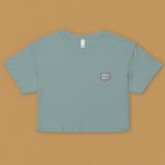 Load image into Gallery viewer, Har Gow Embroidered Crop T-Shirt - Ni De Mama Chinese - Inspired Clothing | Teal , XS
