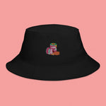 Load image into Gallery viewer, Haw Flakes Embroidered Bucket Hat - Ni De Mama Chinese - Inspired Clothing | Black ,
