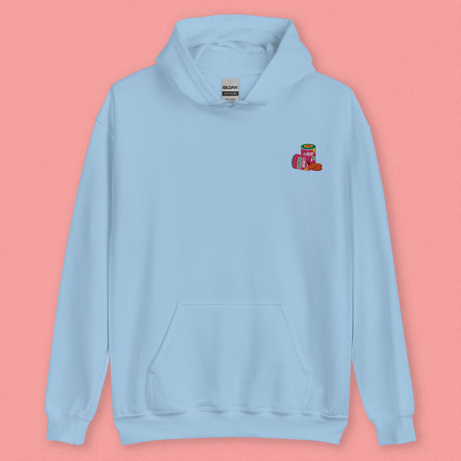 Haw Flakes Embroidered Hoodie - Ni De Mama Chinese - Inspired Clothing | Baby Blue , S