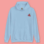 Load image into Gallery viewer, Haw Flakes Embroidered Hoodie - Ni De Mama Chinese - Inspired Clothing | Baby Blue , S

