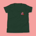Load image into Gallery viewer, Haw Flakes Embroidered Kids T-Shirt - Ni De Mama Chinese - Inspired Clothing | Forest Green , S
