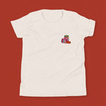 Load image into Gallery viewer, Haw Flakes Embroidered Kids T-Shirt - Ni De Mama Chinese - Inspired Clothing | Heather Cream , S
