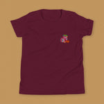 Load image into Gallery viewer, Haw Flakes Embroidered Kids T-Shirt - Ni De Mama Chinese - Inspired Clothing | Maroon , S
