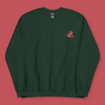 Load image into Gallery viewer, Haw Flakes Embroidered Sweatshirt - Ni De Mama Chinese - Inspired Clothing | Forest Green , S
