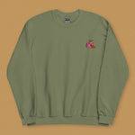 Load image into Gallery viewer, Haw Flakes Embroidered Sweatshirt - Ni De Mama Chinese - Inspired Clothing | Olive Green , S
