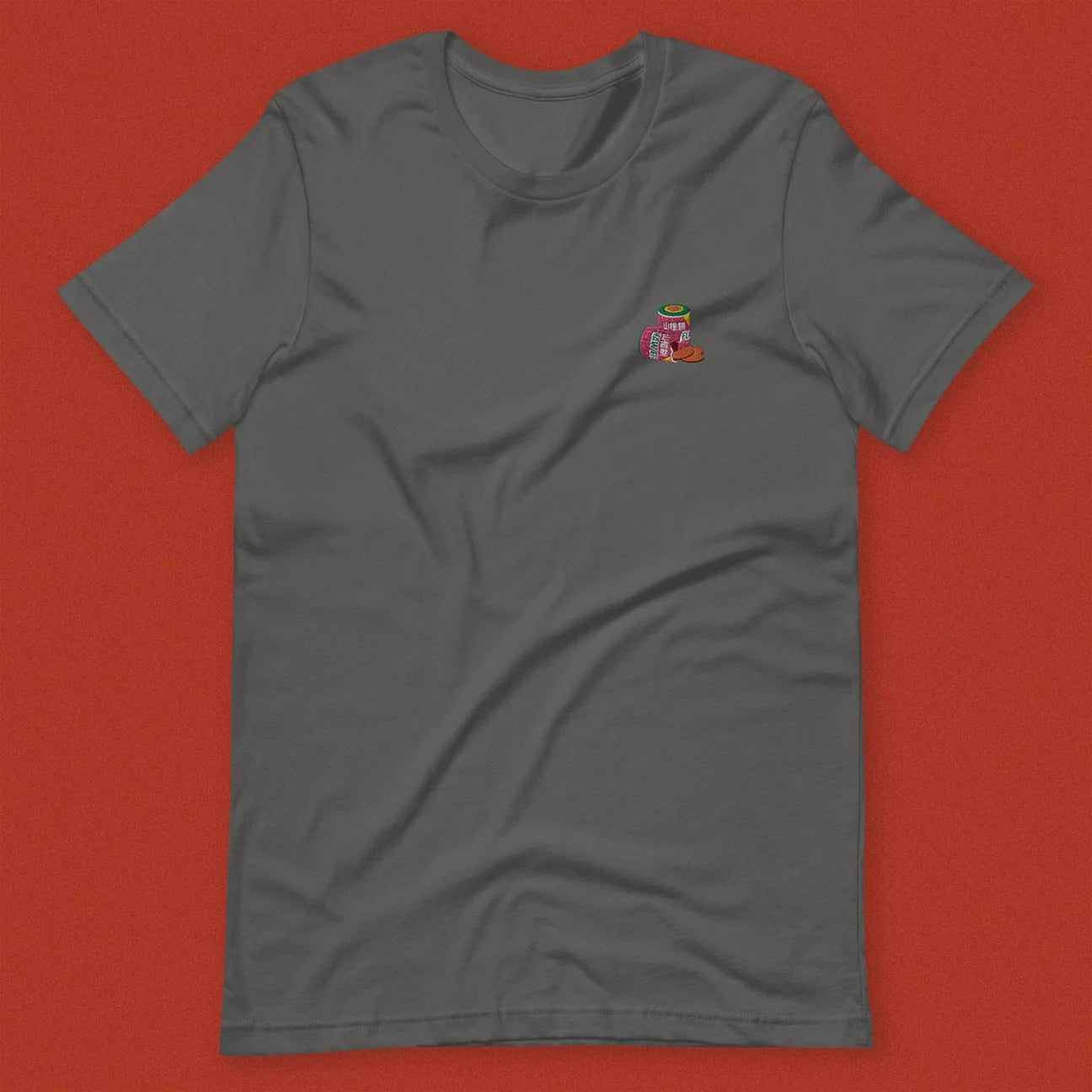 Haw Flakes Embroidered T-Shirt / Overstock (Final Sale) - Ni De Mama Chinese - Inspired Clothing | Charcoal , L