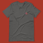 Load image into Gallery viewer, Haw Flakes Embroidered T-Shirt / Overstock (Final Sale) - Ni De Mama Chinese - Inspired Clothing | Charcoal , L
