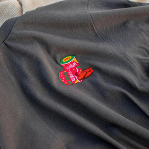 Haw Flakes Embroidered T-Shirt / Overstock (Final Sale) - Ni De Mama Chinese - Inspired Clothing | Charcoal , L