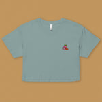 Load image into Gallery viewer, Haw Flakes Embroidered Crop T-Shirt

