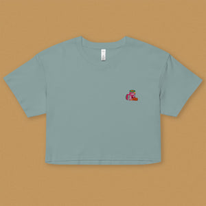 Haw Flakes Embroidered Crop T-Shirt