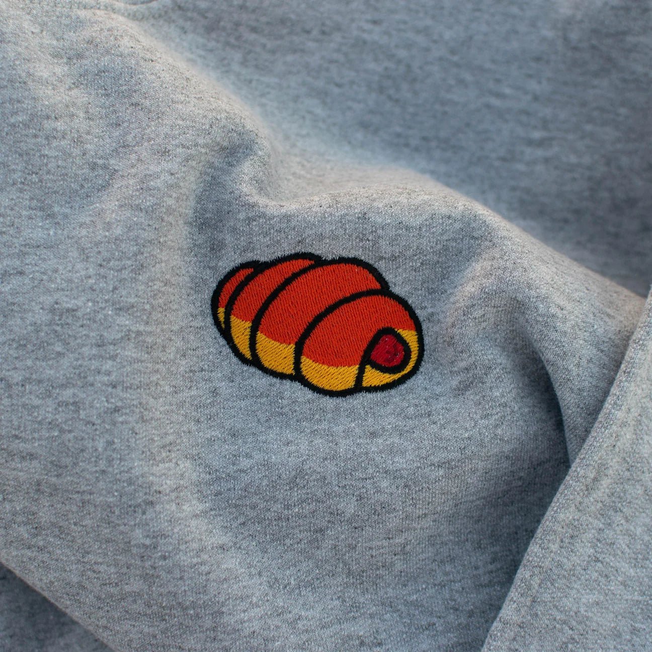 Hot Dog Bun Embroidered Hoodie / Overstock (Final Sale) - Ni De Mama Chinese - Inspired Clothing | Heather Grey , L