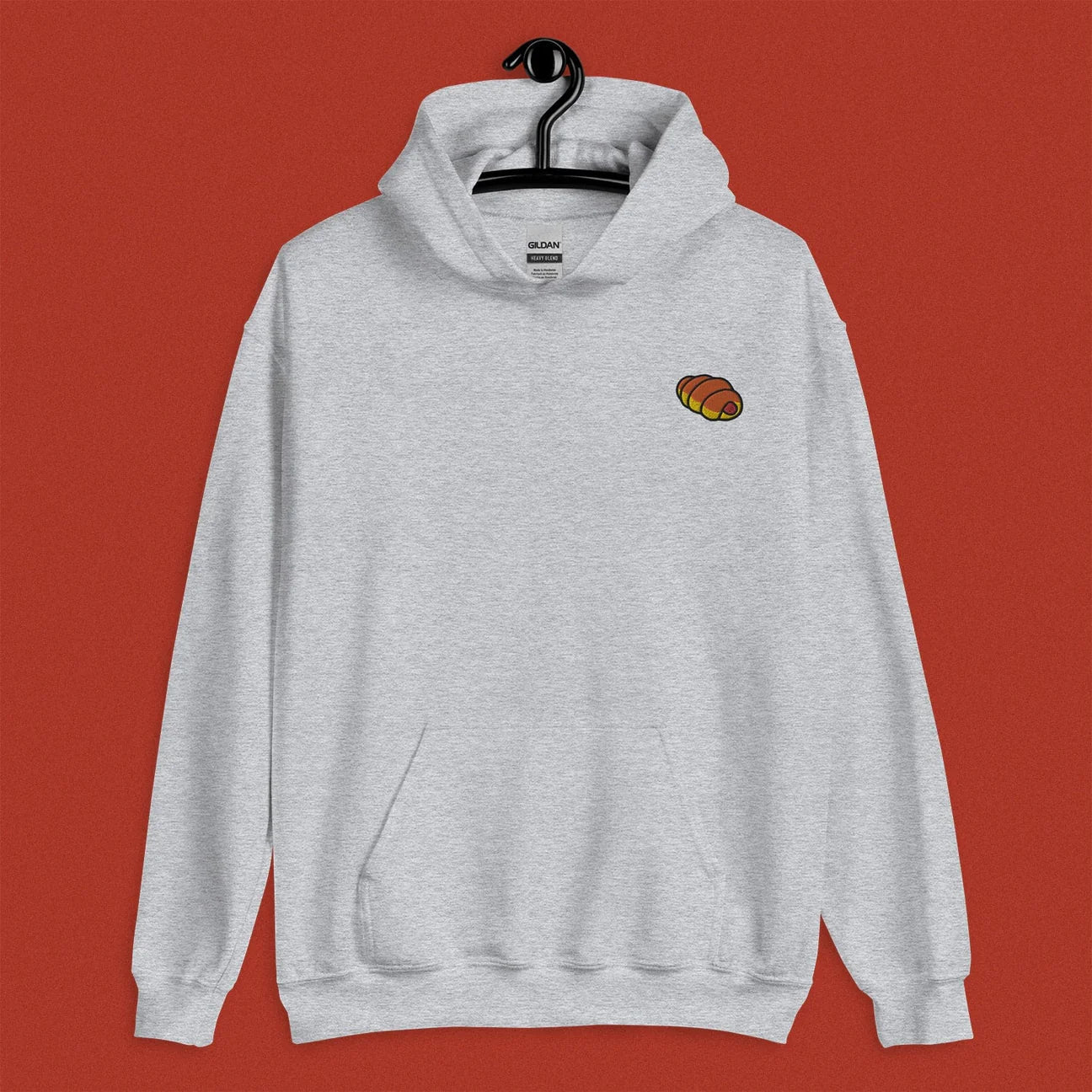 Hot Dog Bun Embroidered Hoodie / Overstock (Final Sale) - Ni De Mama Chinese - Inspired Clothing | Heather Grey , L