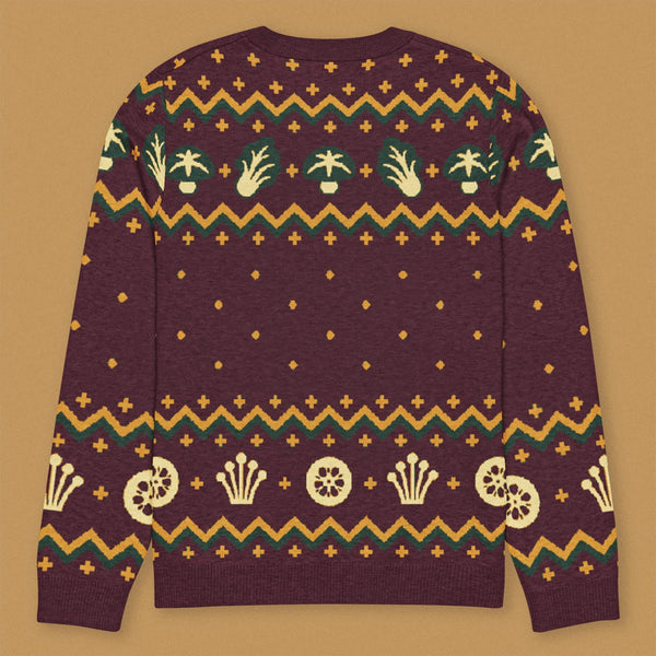 Hot Pot Knit Sweater - Ni De Mama Chinese-Inspired Clothing | Maroon , XS