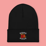 Load image into Gallery viewer, Lai See Dou Loi Embroidered Beanie - Ni De Mama Chinese - Inspired Clothing | Black ,
