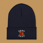 Load image into Gallery viewer, Lai See Dou Loi Embroidered Beanie - Ni De Mama Chinese - Inspired Clothing | Navy Blue ,
