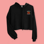 Load image into Gallery viewer, Lai See Dou Loi Embroidered Crop Hoodie - Ni De Mama Chinese - Inspired Clothing | Black , S
