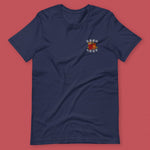 Load image into Gallery viewer, Lai See Dou Loi Embroidered T-Shirt - Ni De Mama Chinese - Inspired Clothing | Navy Blue , XS
