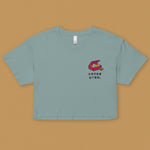 Load image into Gallery viewer, Let&#39;s Get This Bread Embroidered Crop T-Shirt / Simplified - Ni De Mama Chinese - Inspired Clothing | Teal , XS

