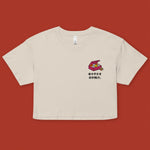 Load image into Gallery viewer, Let&#39;s Get This Bread Embroidered Crop T-Shirt / Traditional - Ni De Mama Chinese - Inspired Clothing | Cream , XS

