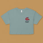 Load image into Gallery viewer, Let&#39;s Get This Bread Embroidered Crop T-Shirt / Traditional - Ni De Mama Chinese - Inspired Clothing | Teal , XS
