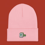Load image into Gallery viewer, Mahjong 發 Embroidered Beanie - Ni De Mama Chinese - Inspired Clothing | Soft Pink ,
