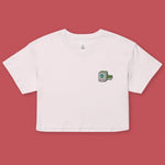 Load image into Gallery viewer, Mahjong 發 Embroidered Crop T-Shirt - Ni De Mama Chinese - Inspired Clothing | Soft Orchid , XS
