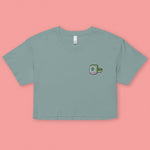 Load image into Gallery viewer, Mahjong 發 Embroidered Crop T-Shirt - Ni De Mama Chinese - Inspired Clothing | Teal , XS
