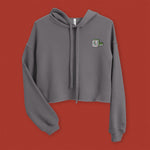 Load image into Gallery viewer, Mahjong 一索 (One Bamboo) Embroidered Crop Hoodie - Ni De Mama Chinese-Inspired Clothing | Pewter Grey , S
