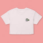 Load image into Gallery viewer, Mahjong 一索 (One Bamboo) Embroidered Crop T-Shirt - Ni De Mama Chinese-Inspired Clothing | Soft Orchis , XS
