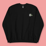 Load image into Gallery viewer, Mahjong 一索 (One Bamboo) Embroidered Sweatshirt - Ni De Mama Chinese-Inspired Clothing | Black , S
