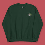 Load image into Gallery viewer, Mahjong 一索 (One Bamboo) Embroidered Sweatshirt - Ni De Mama Chinese-Inspired Clothing | Forest Green , S
