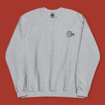 Load image into Gallery viewer, Mahjong 一索 (One Bamboo) Embroidered Sweatshirt - Ni De Mama Chinese-Inspired Clothing | Heather Grey , S
