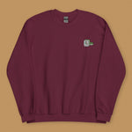 Load image into Gallery viewer, Mahjong 一索 (One Bamboo) Embroidered Sweatshirt - Ni De Mama Chinese-Inspired Clothing | Maroon , S
